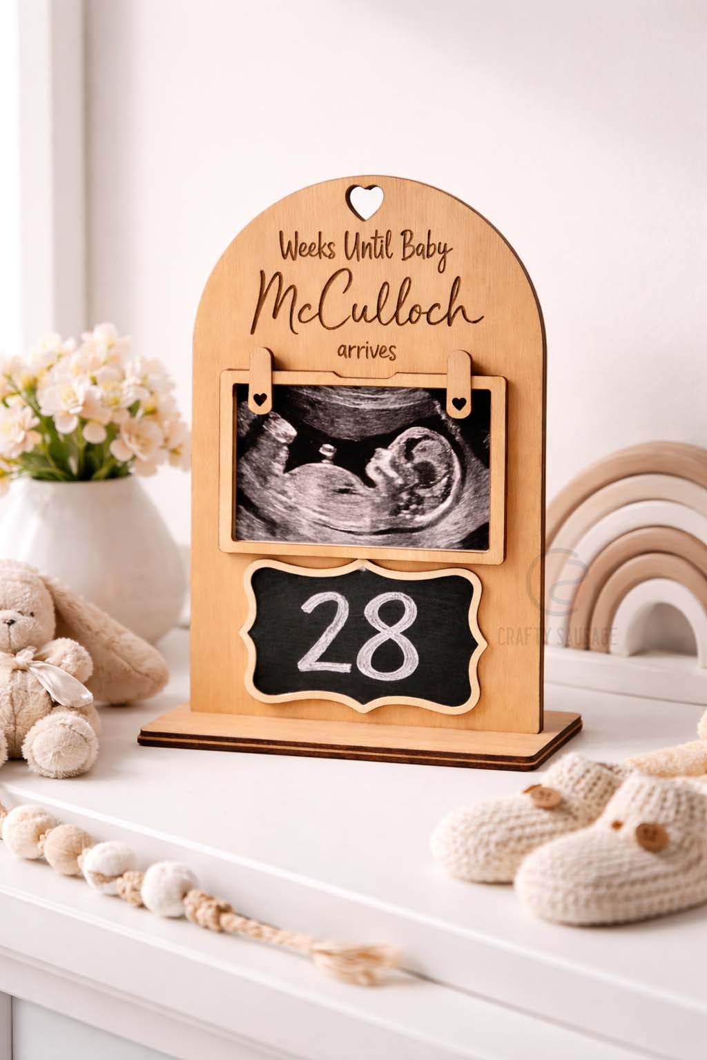 Personalised Pregnancy Countdown Plaque