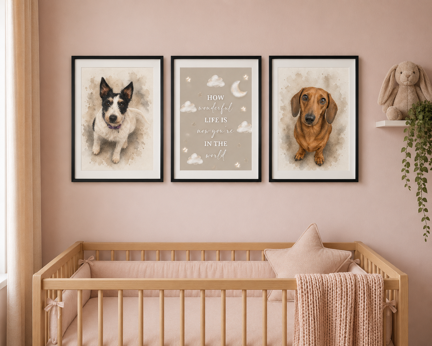 Personalised Pet Watercolour Portrait from Photo