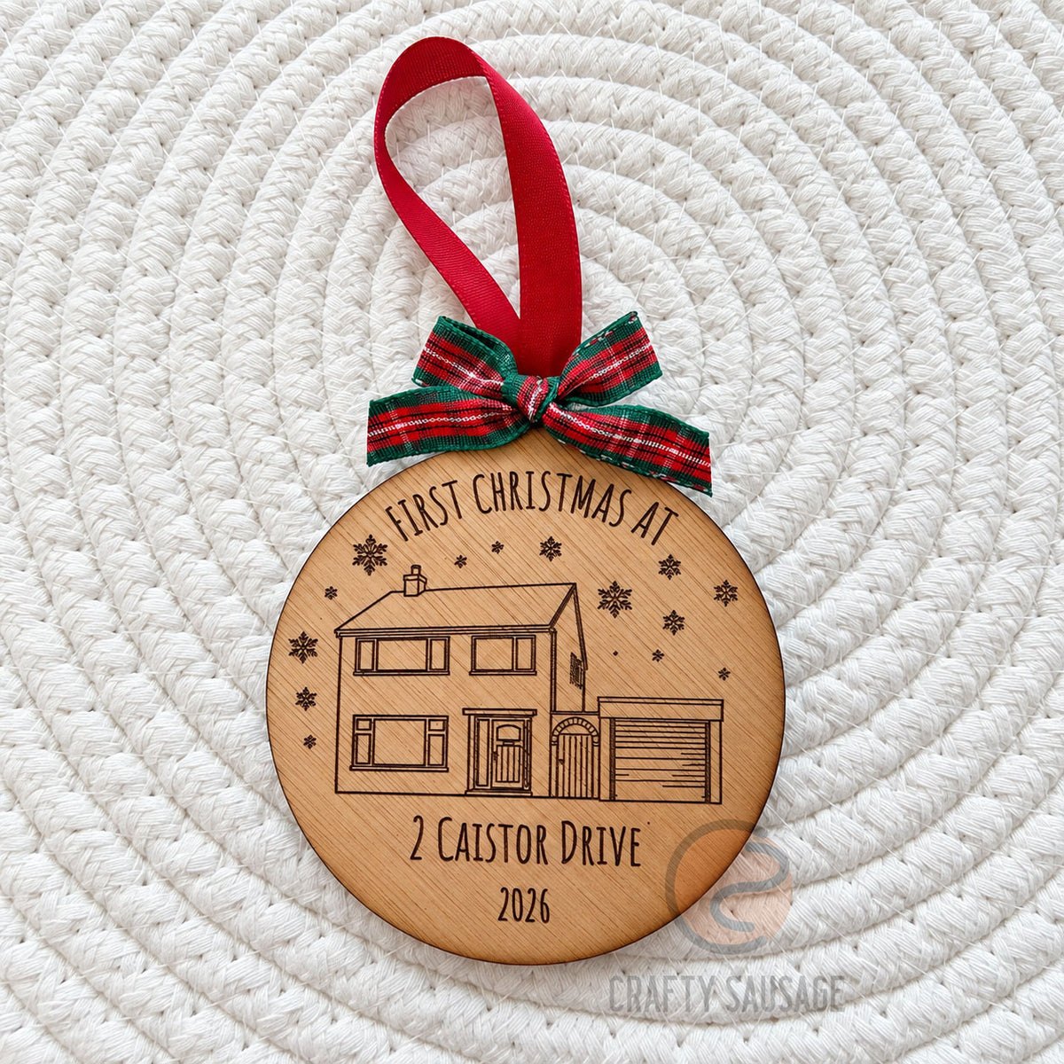Personalised House Portrait Engraved Christmas Bauble