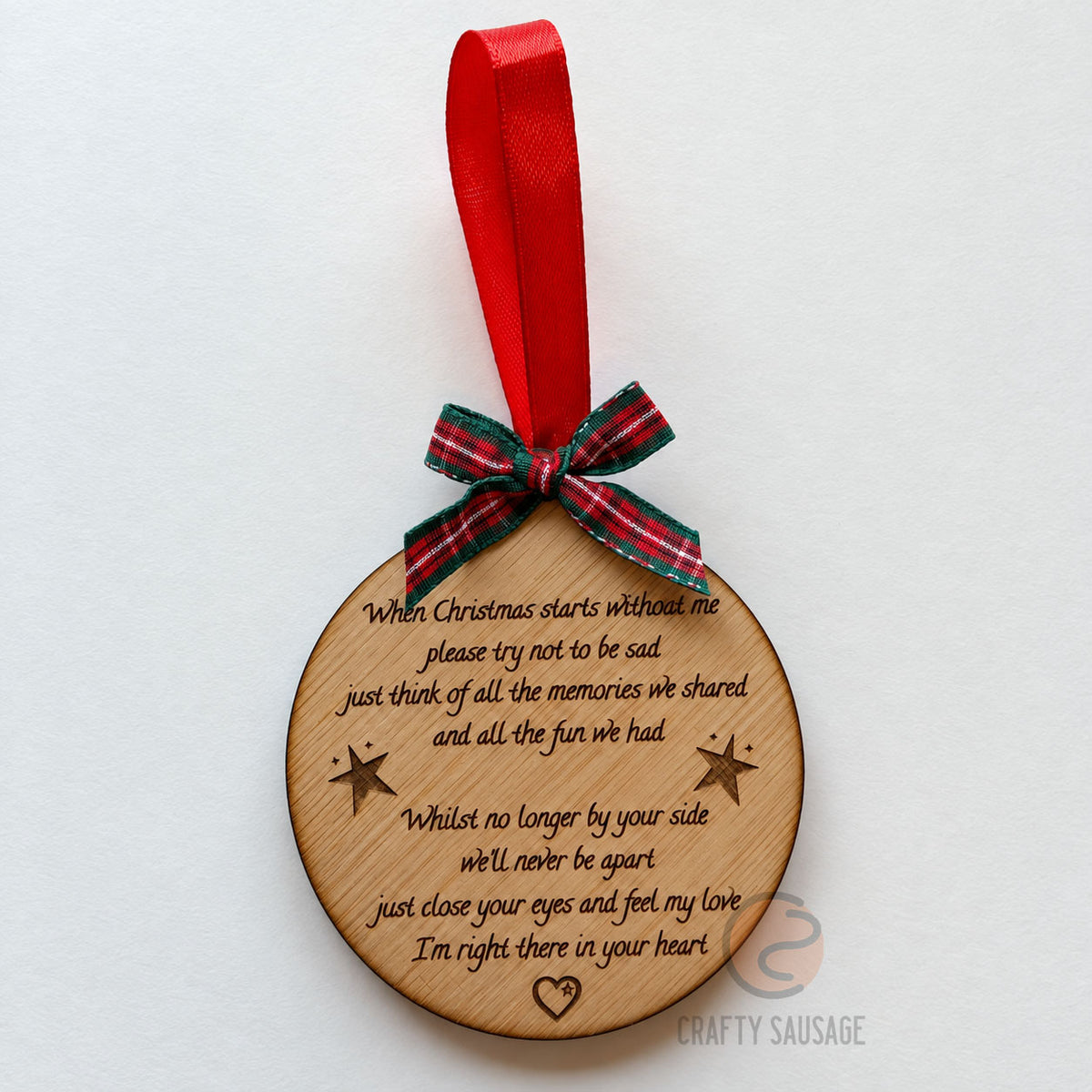 Personalised Memorial Bauble – Your Loved One’s Handwriting or Message