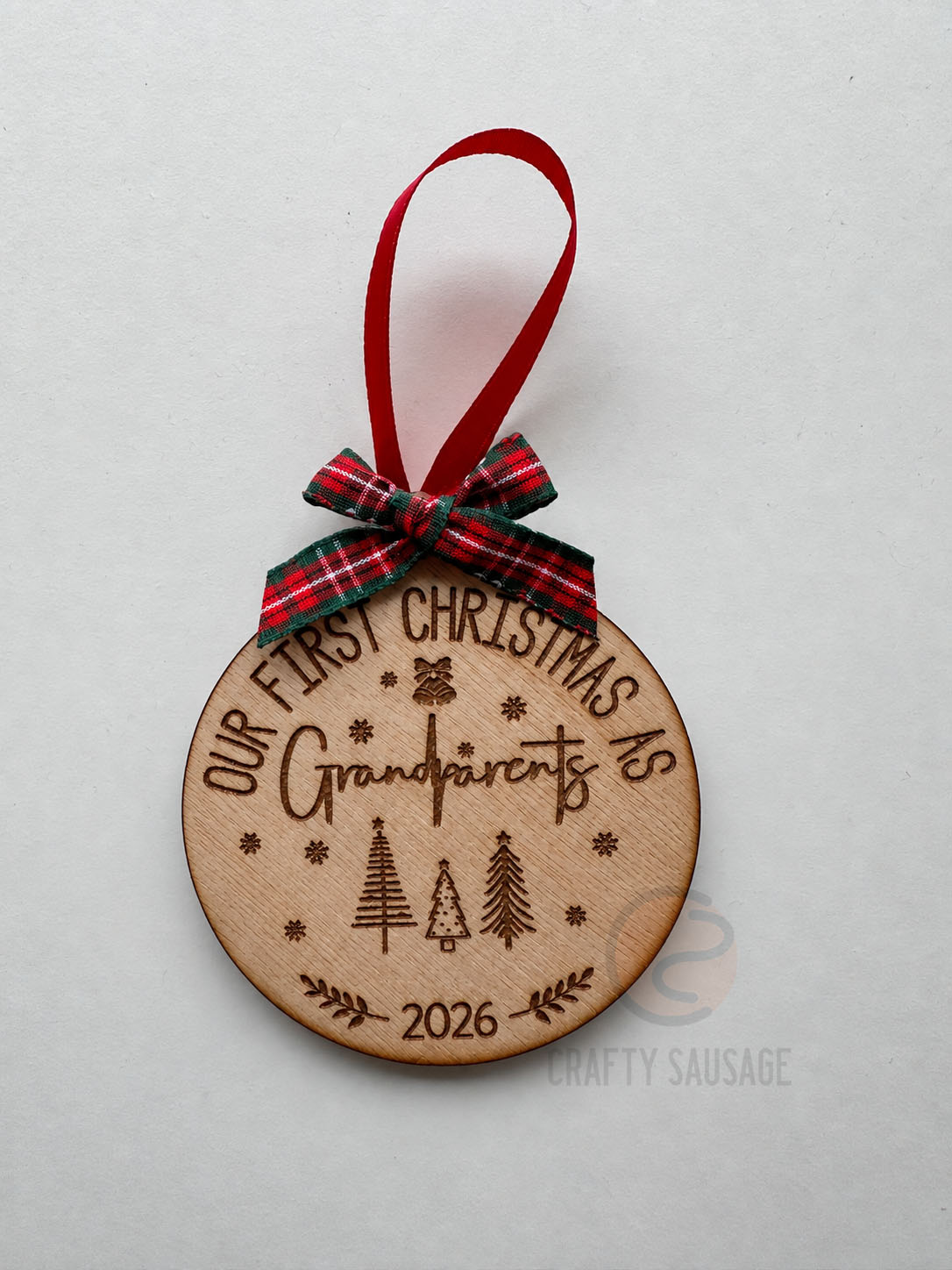Grandparents’ First Christmas Bauble – Personalised 2026 Keepsake Ornament