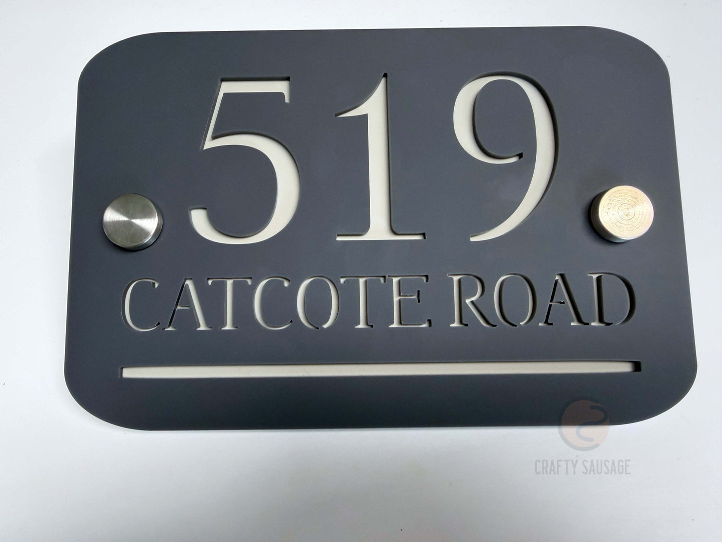Personalised Contemporary Address Plaque – Custom Street & House Sign