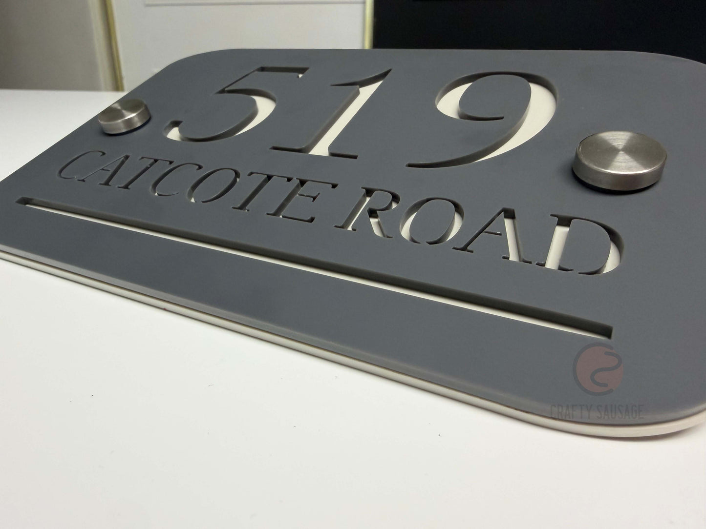 Personalised Contemporary Address Plaque – Custom Street & House Sign