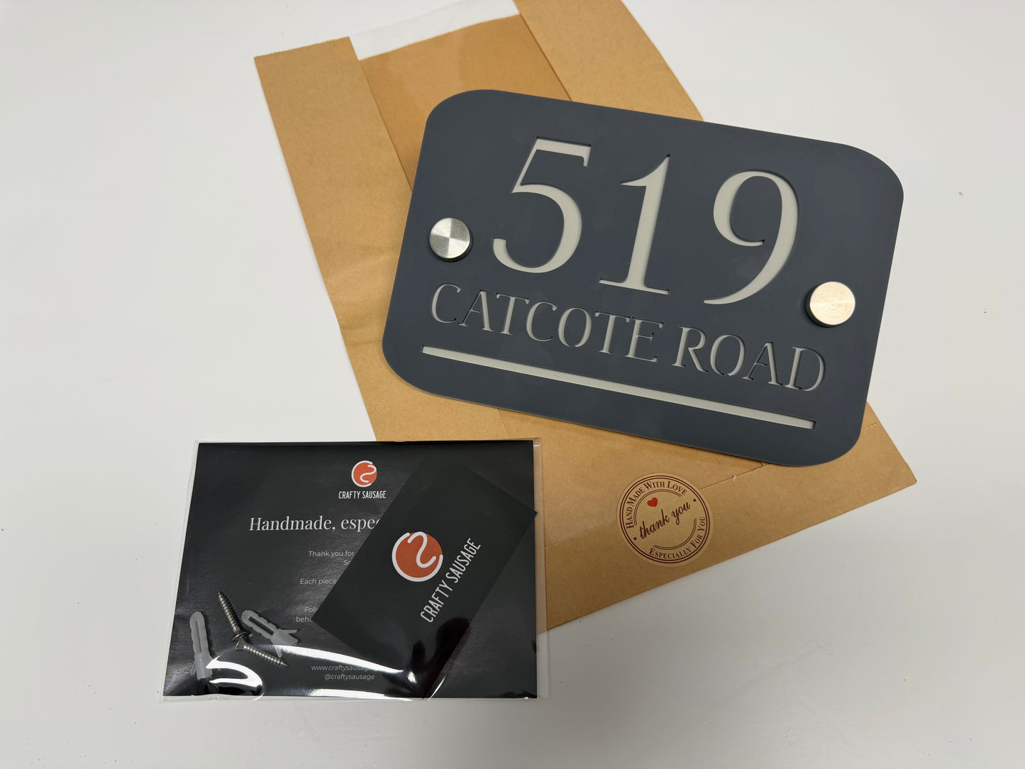 Personalised Contemporary Address Plaque – Custom Street & House Sign