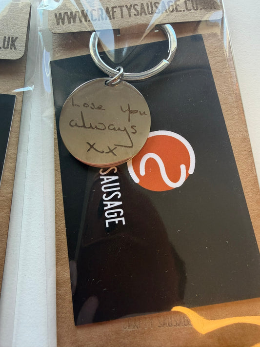 Personalised Handwriting Memorial Keyring