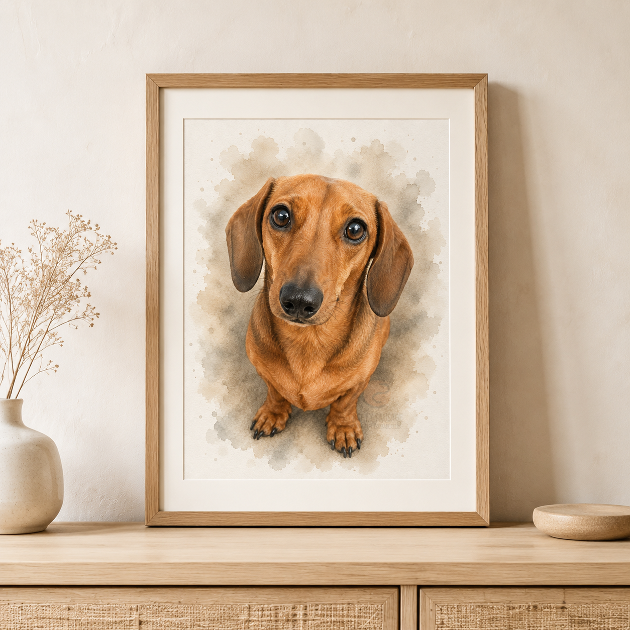 Personalised Pet Watercolour Portrait from Photo