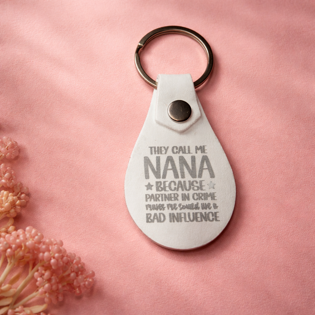 Funny Nana Faux Leather Keyring – Partner in Crime Gift