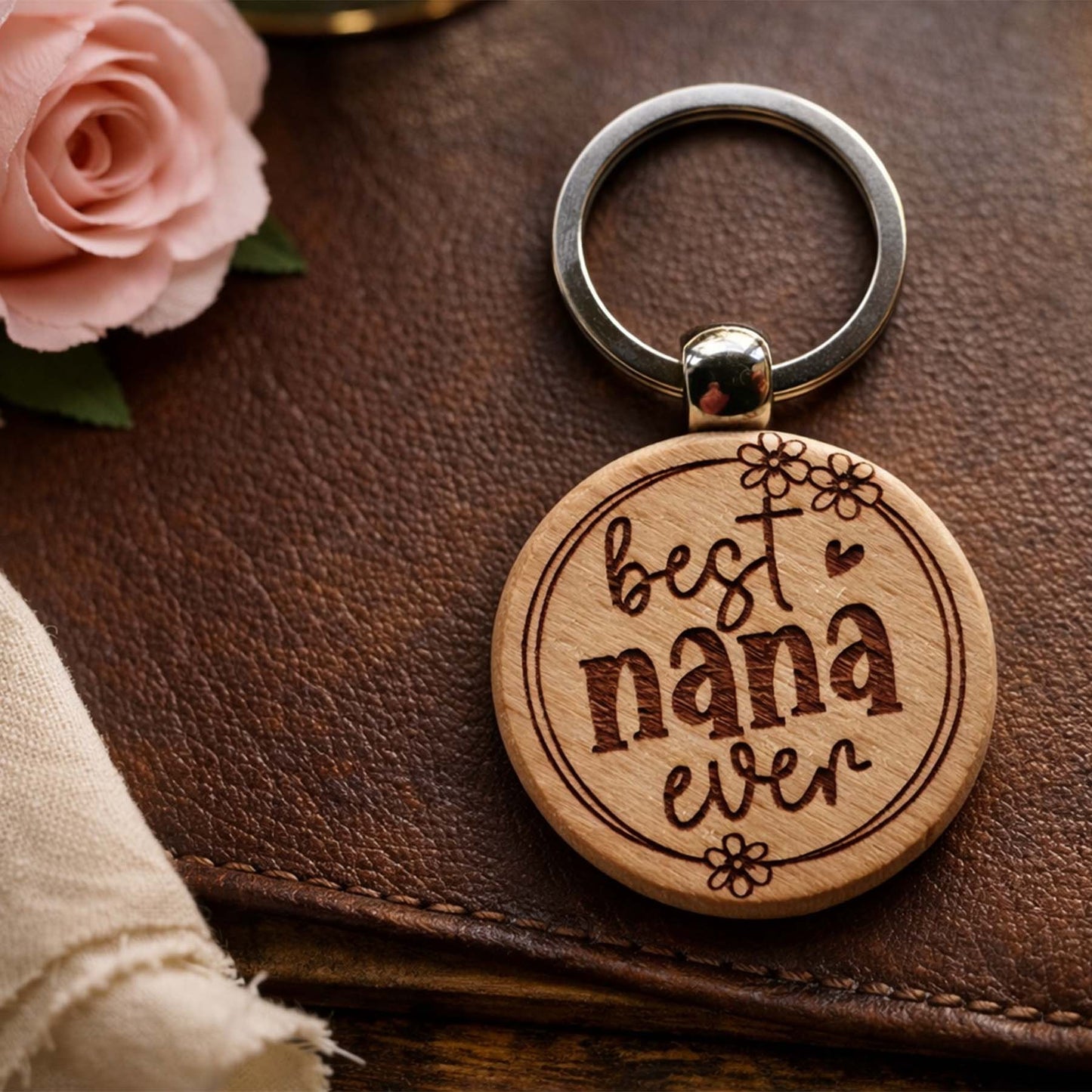 “Best Nana Ever” Wooden Keyring