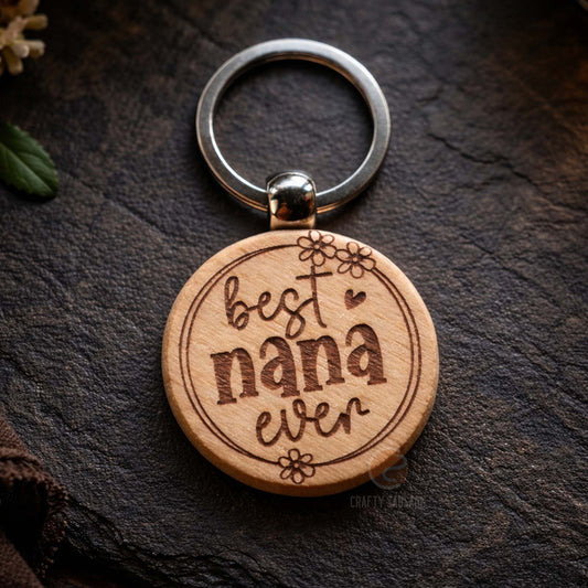 “Best Nana Ever” Wooden Keyring