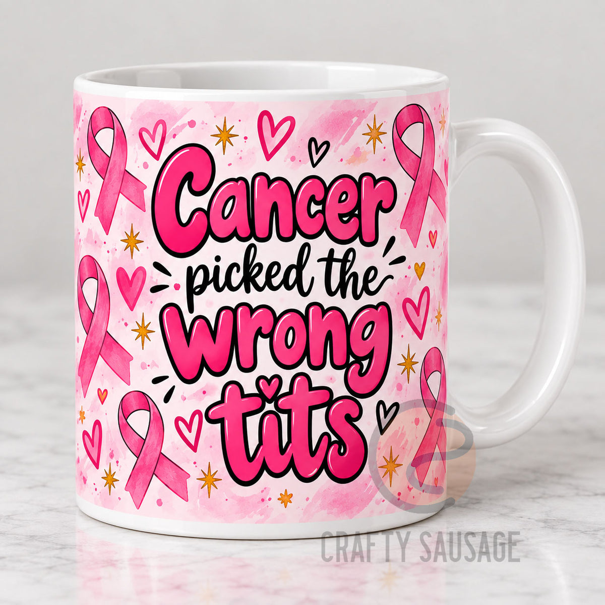 Breast Cancer Mug – Choose Your Saying