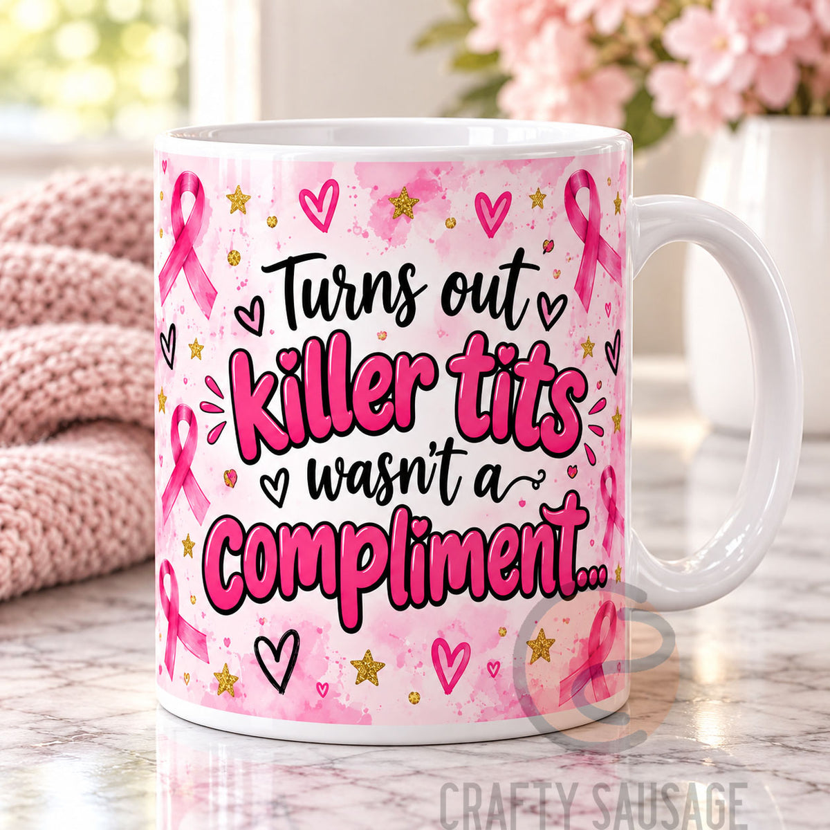 Breast Cancer Mug – Choose Your Saying