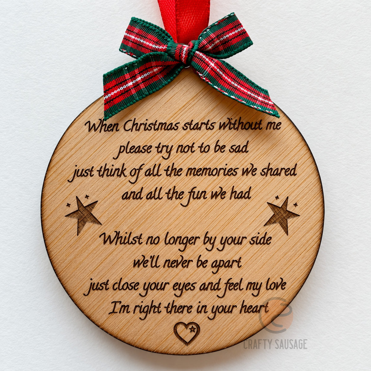 Personalised Memorial Bauble – Your Loved One’s Handwriting or Message