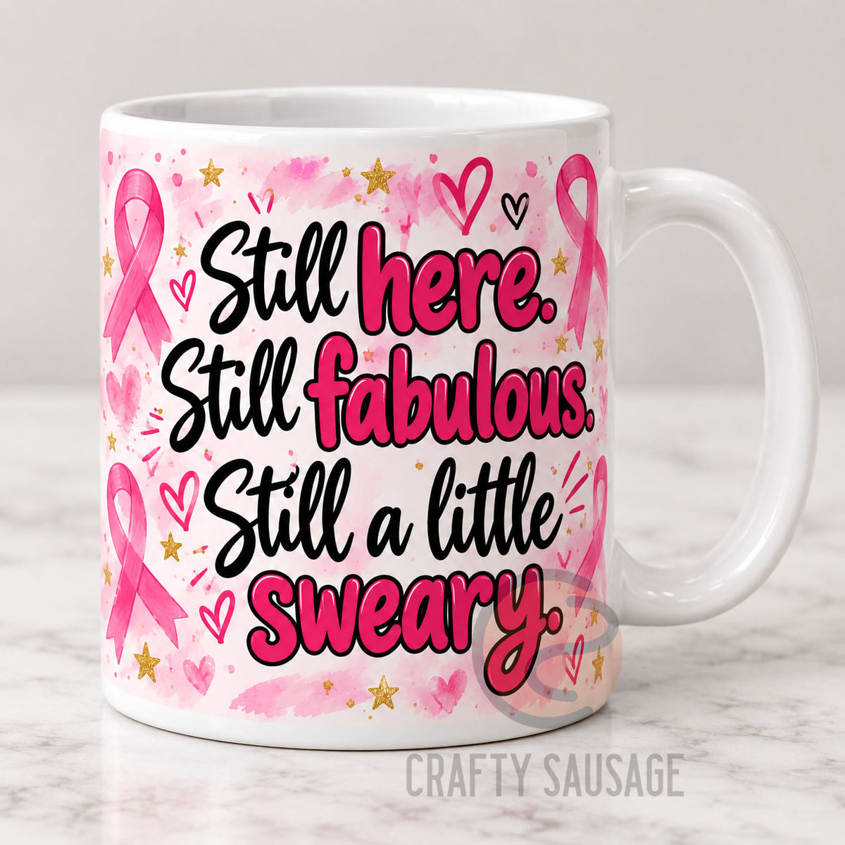 Breast Cancer Mug – Choose Your Saying