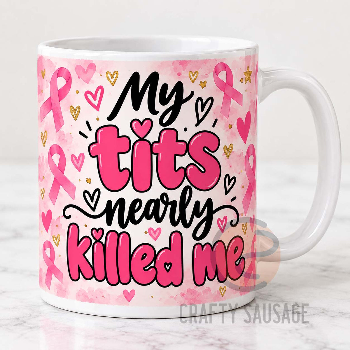 Breast Cancer Mug – Choose Your Saying